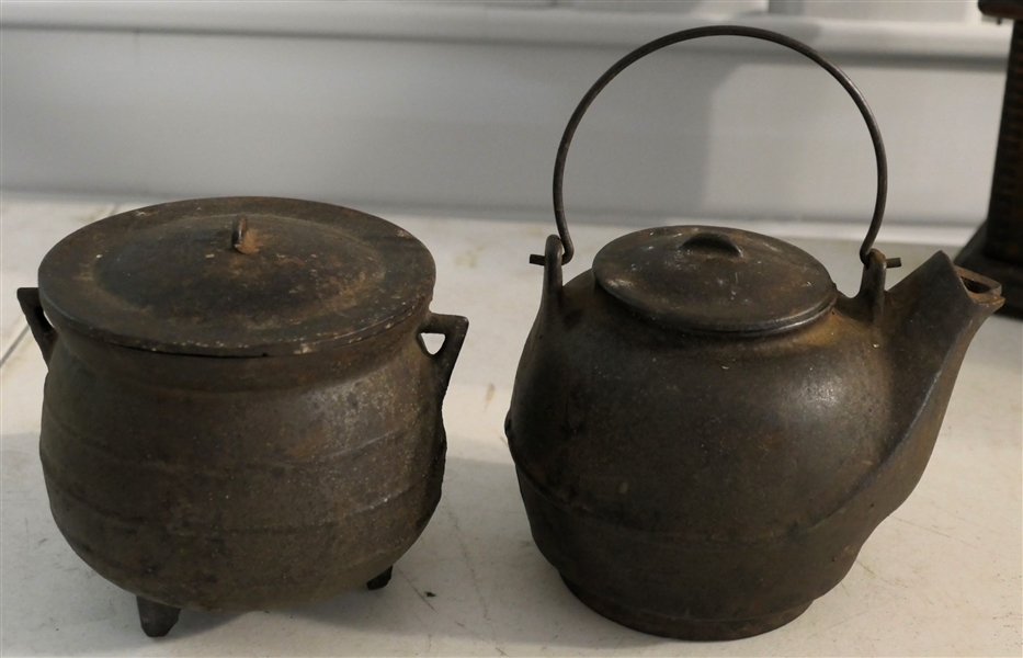Lot Detail Salesman Sample Cast Iron Wash Pot and Kettle Wash Pot