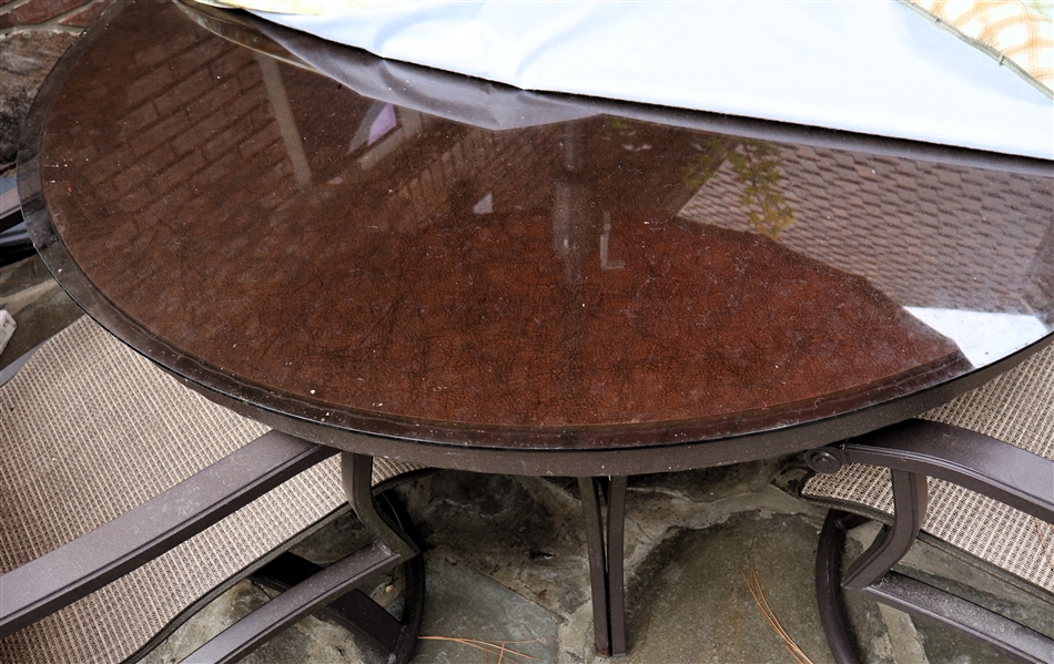 Lot Detail Very Nice Homecrest Patio Table and 4 Swivel Chairs