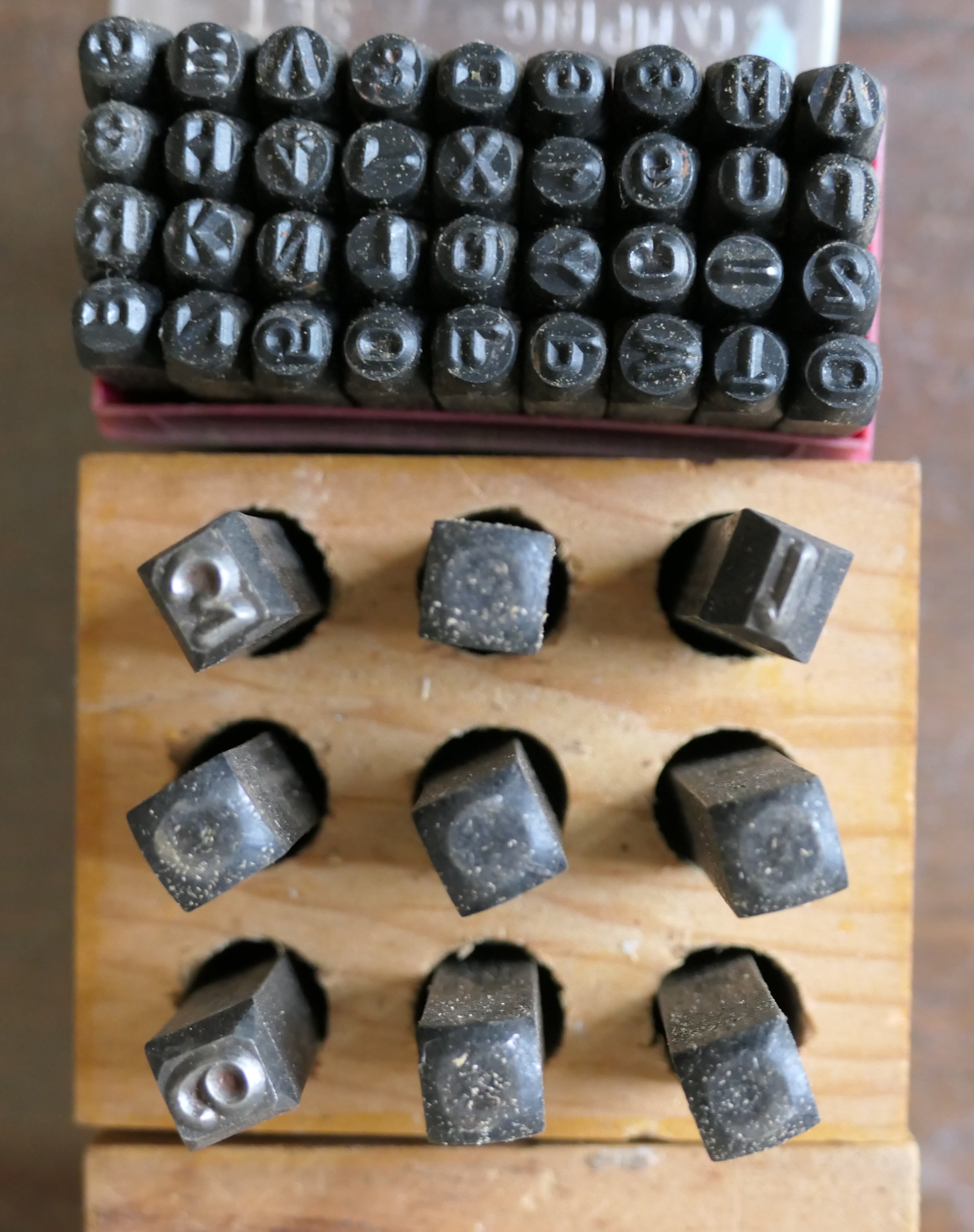 Lot Detail 2 Metal Stamping Sets Letters and Numbers