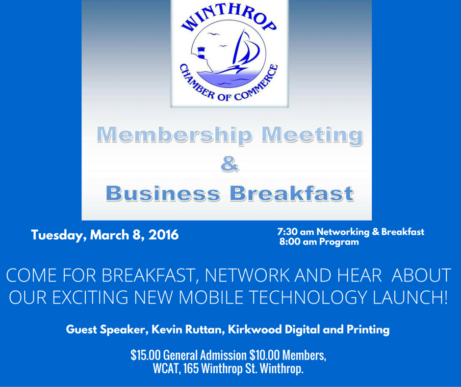 Chamber Breakfast and Business Meeting Winthrop Chamber of Commerce