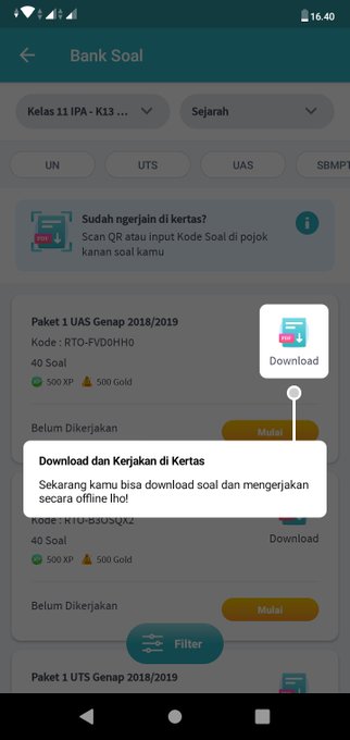 Fitur kumpulan soal dan materi evaluasi siswa yang dikelompokkan . Cara Download Dan Print Soal Di Aplikasi Ruangguru
