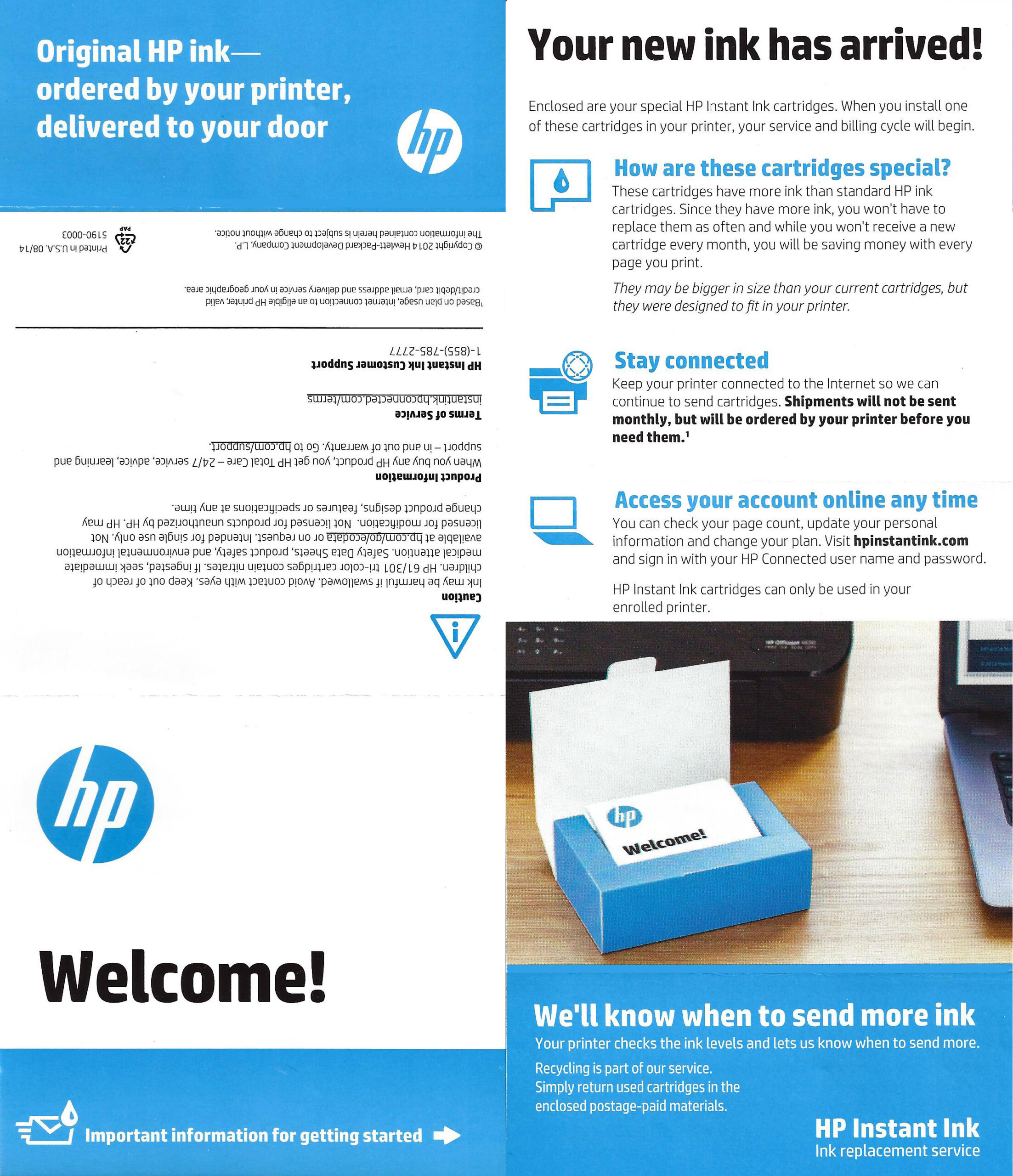 hp instant ink request ink