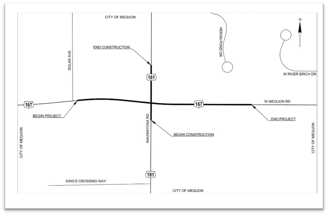 Wisconsin Department of Transportation WIS 167 (Mequon Road) Pavement Replacement at WIS 181
