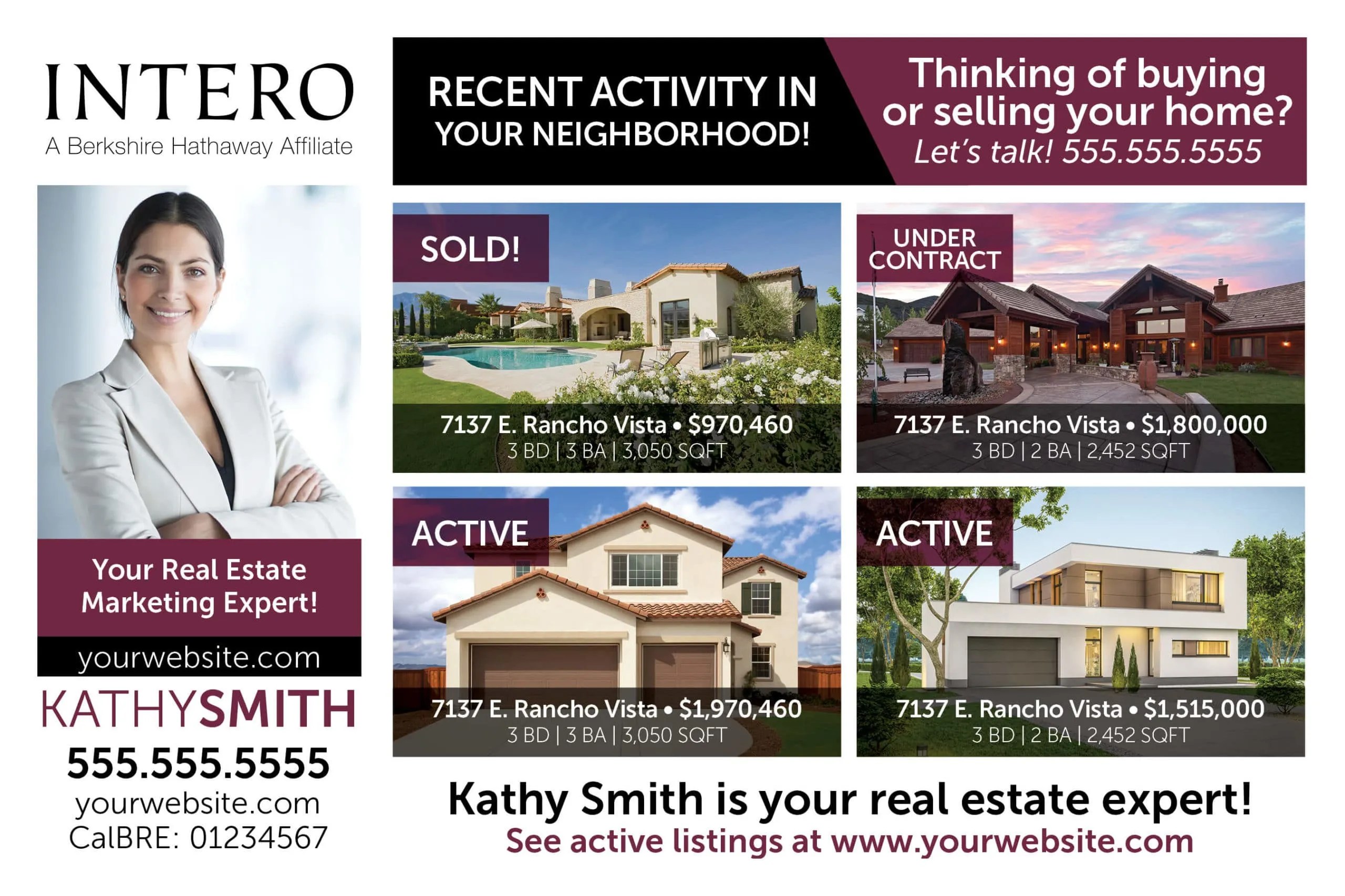 Intero Real Estate Postcard Templates by Wise Pelican