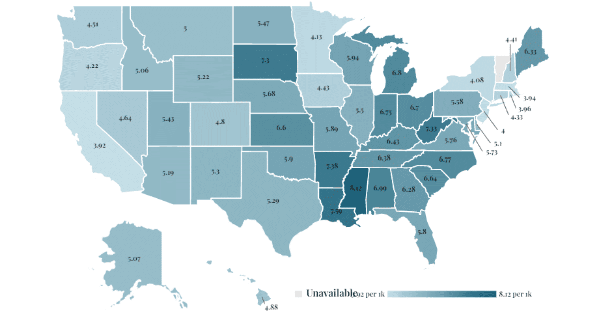 Infant Mortality Rate by State 2023 Wisevoter