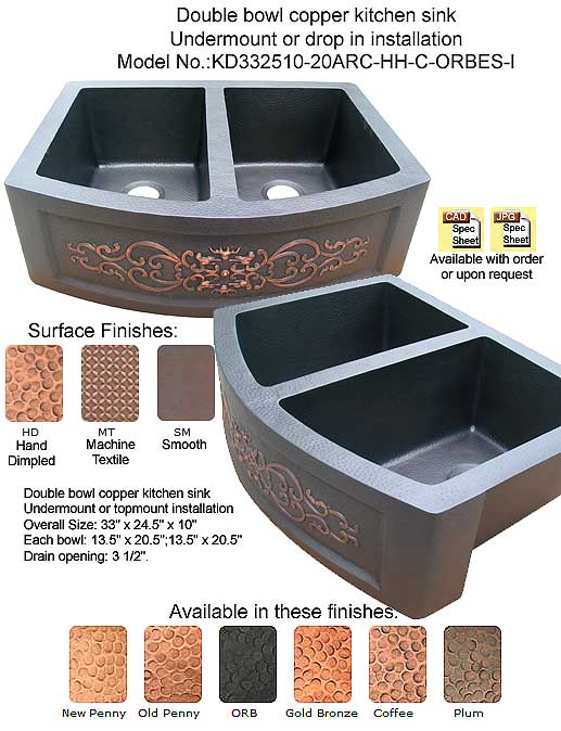 Copper Double Sink KD332510