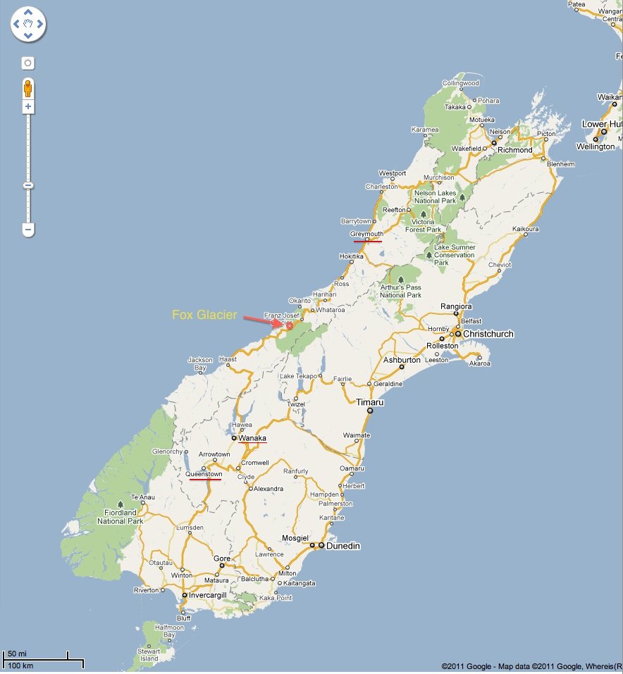 New Zealand Glaciers Map Fox Glacier, Westland, New Zealand wishURhere