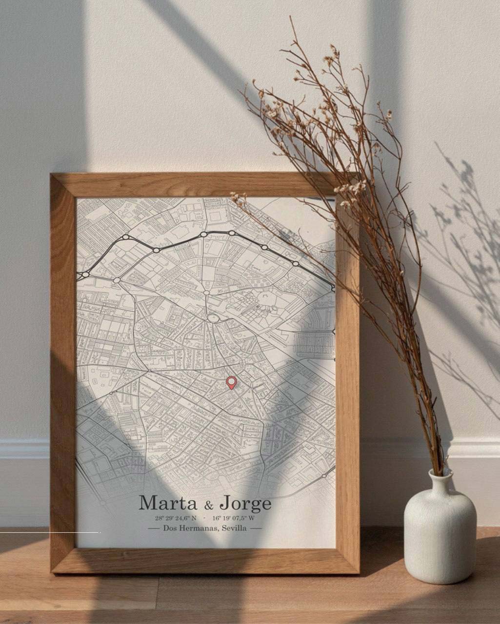 Poster mapa personalizado Wismaps Mapas con coordenadas