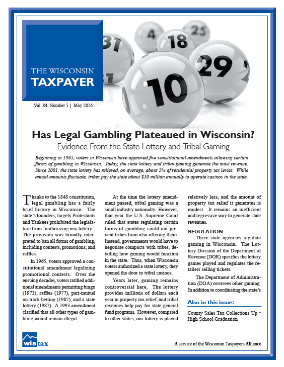 Wisconsin Policy Forum Has Legal Gambling Plateaued in Wisconsin?