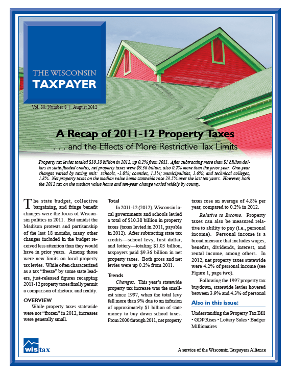 Wisconsin Policy Forum A Recap of 201112 Property Taxes