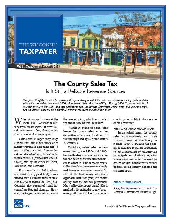 Wisconsin Policy Forum The County Sales Tax