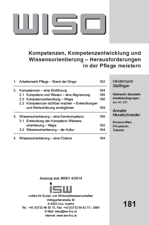 Kompetenzen, Kompetenzentwicklung und Wissensorientierung