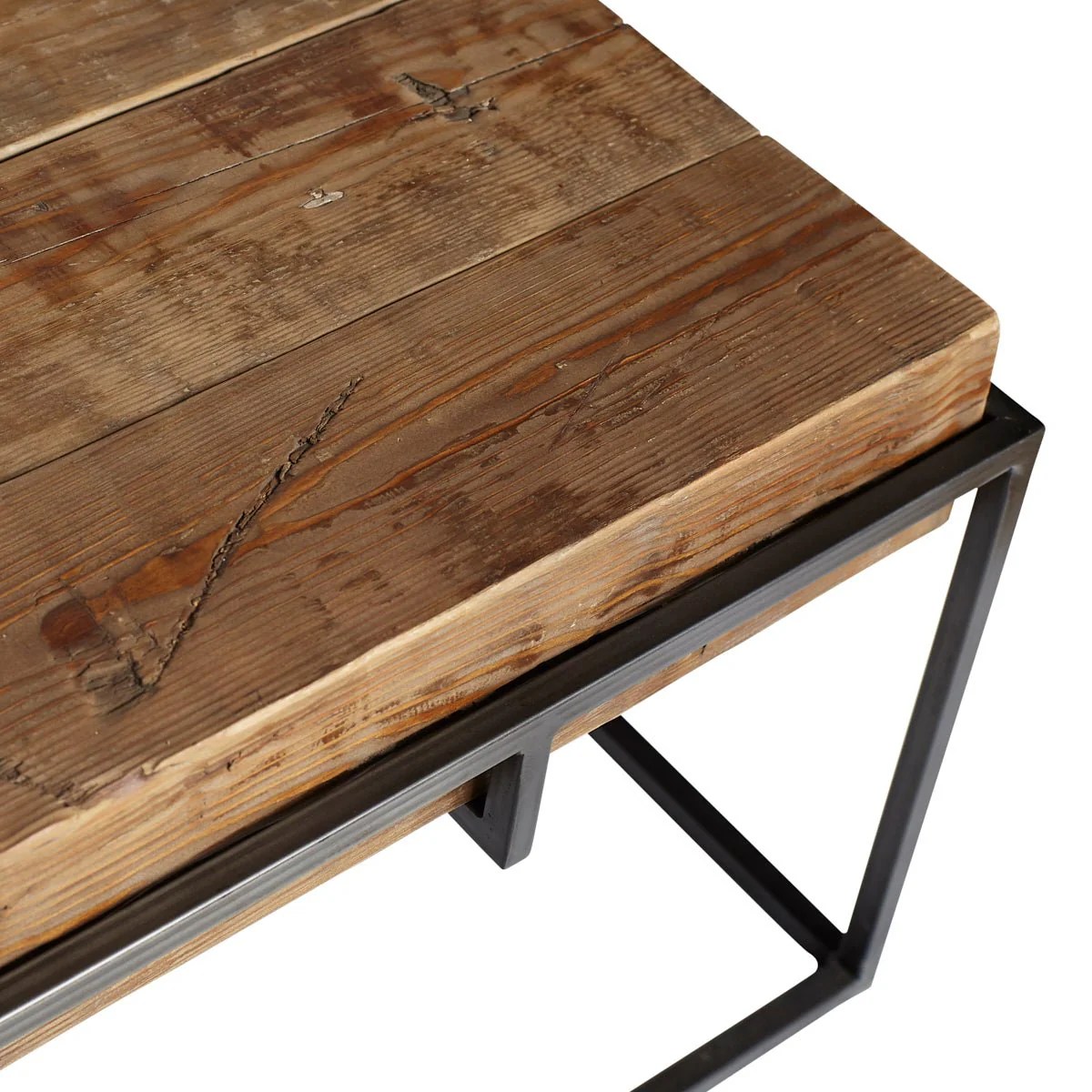 Brooklyn Reclaimed Wood Coffee Table Rustic Industrial Coffee Table
