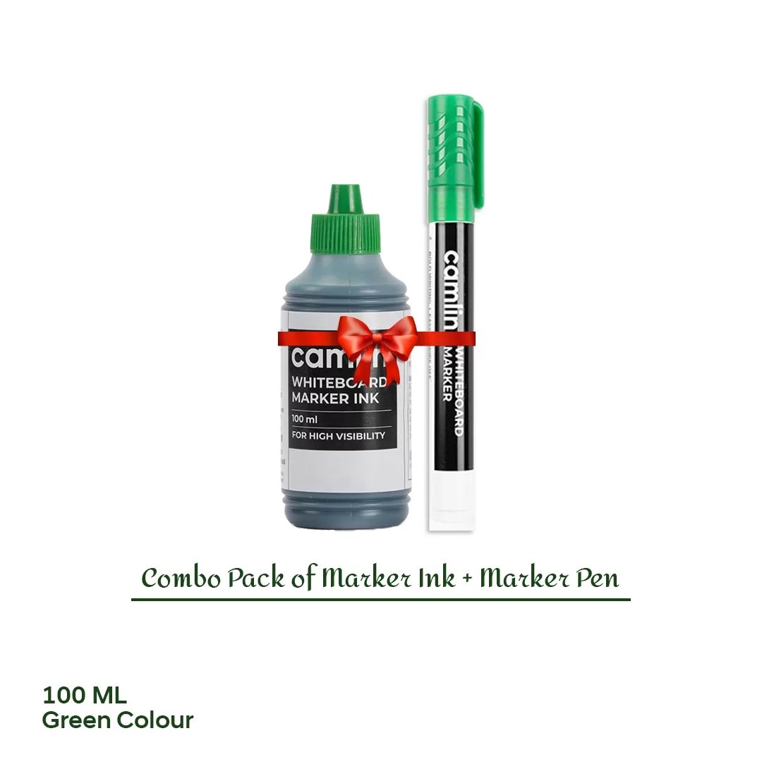 Camlin Whiteboard Marker Ink 100ml Green Whiteboard Marker Pen Combo
