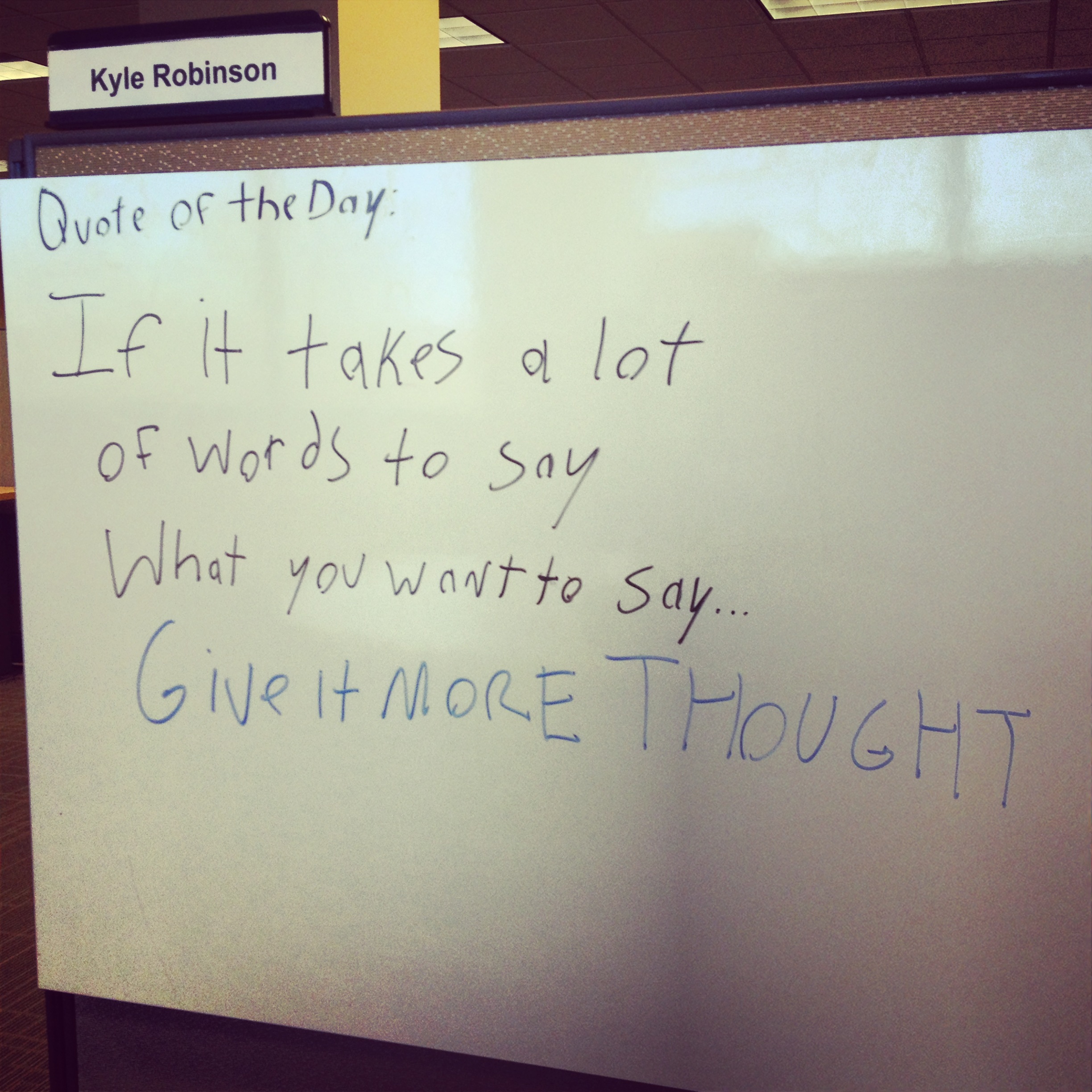 WHITE BOARD QOUTE OF THE DAY The Wit of The Staircase