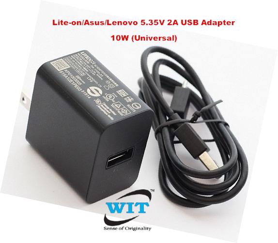 Liteon Universal 5.35V 2A USB Adapter or Charger for Asus/Lenovo