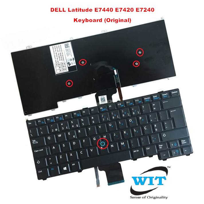 Original New Fit Dell Latitude E7450 E7470 UK black Keyboard Laptop