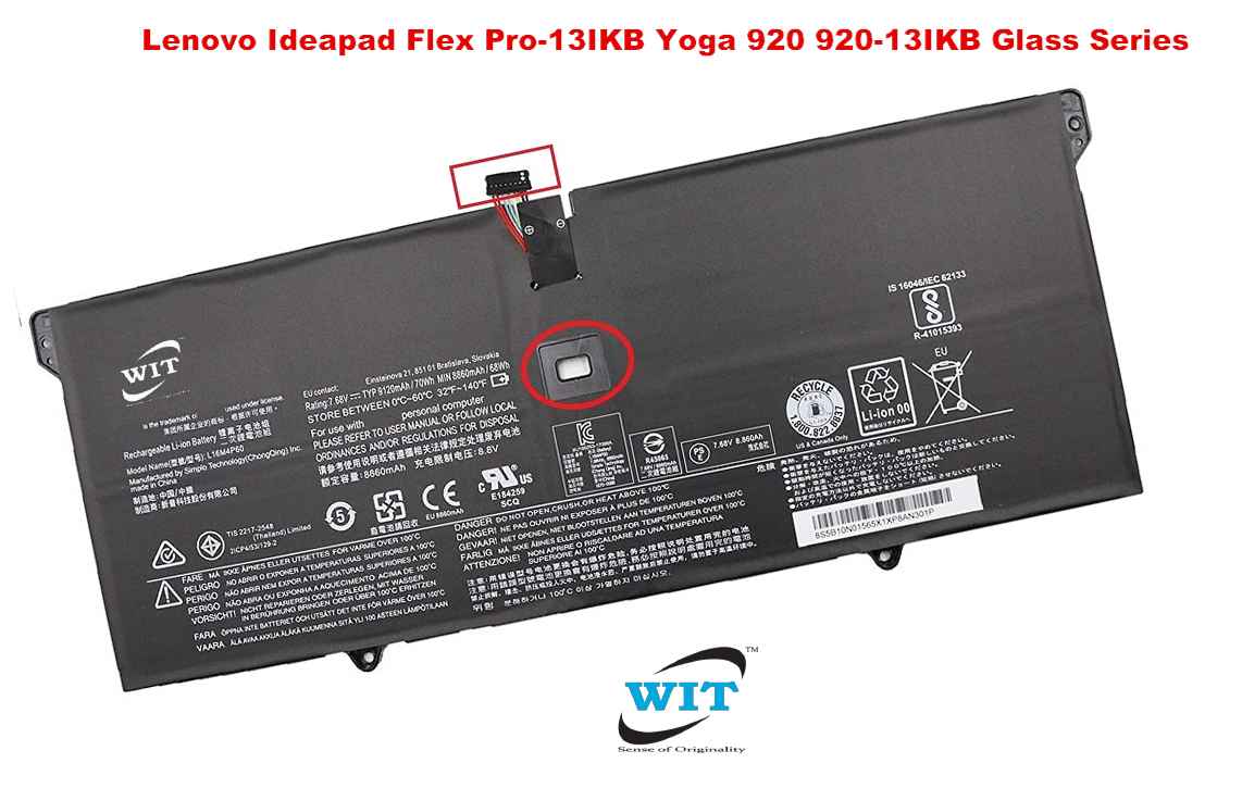 L16M4P60 Laptop Battery for IdeaPad Yoga 92013IKB Yoga 92013IKB Glass
