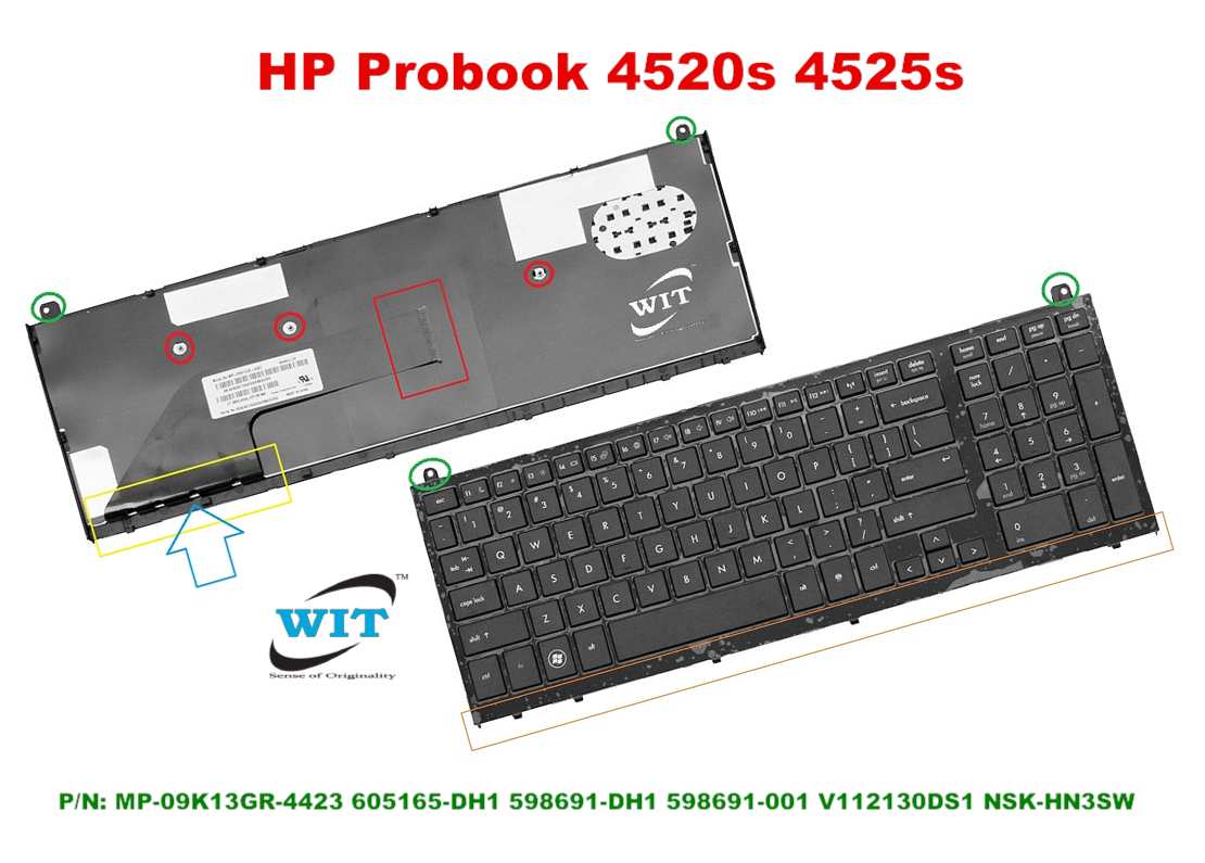 Laptop Keyboard/Keypad for HP Probook 4520s 4525s P/N MP09K13GR4423