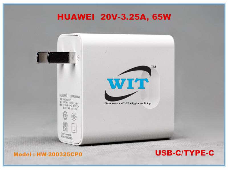 HUAWEI 65W, TypeC/USBC, 20V 3.25A(Max), Model HW200325CP0, HW