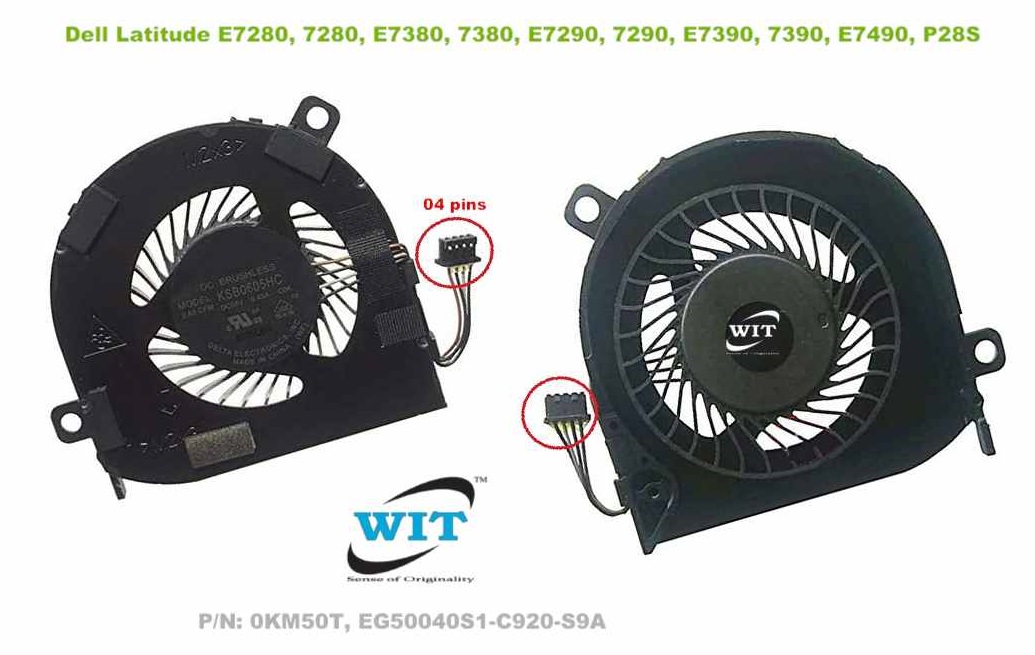 Laptop internal CPU cooling fan for Dell Latitude E7280, 7280, E7380