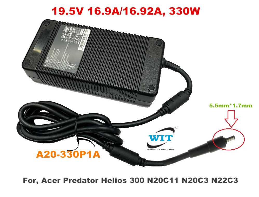 19.5V 16.9A/16.92A, 330W, Port 5.5mm*1.7mm, Laptop AC Power Charger
