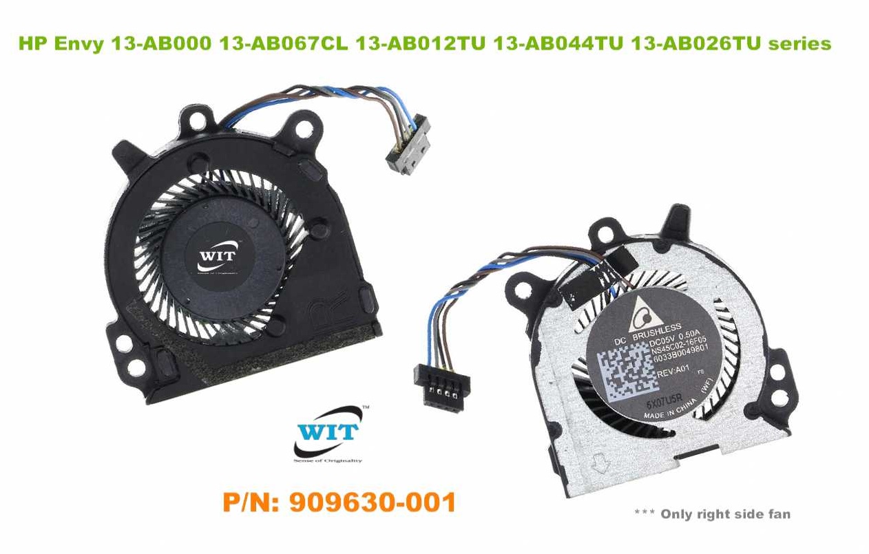 Laptop CPU internal cooling fan (right side) for HP Envy 13AB000 13