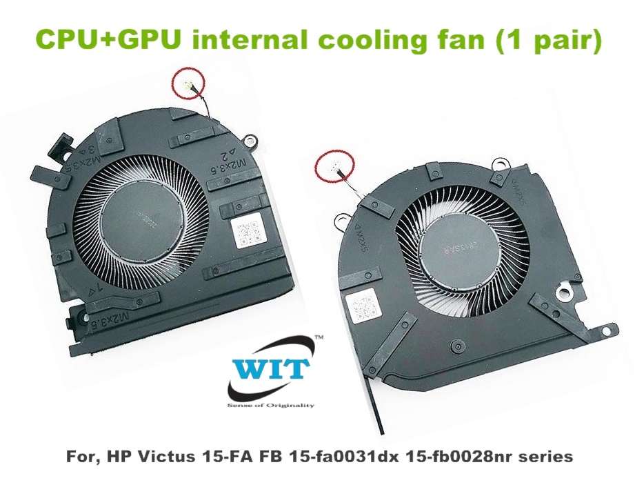 Gaming Laptop CPU+GPU internal cooling fan (1pair) for HP Victus 15FA