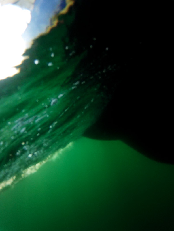 Look at that clean bottom! Underwater shot of the hull sailing