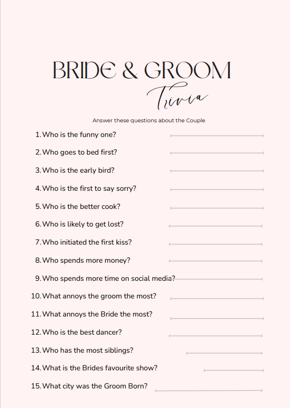 Elegant Bridal Shower Games - withharmony &co