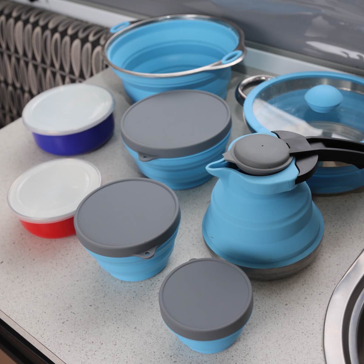 Maximise caravan internal storage collapsible kitchenware Without a Hitch