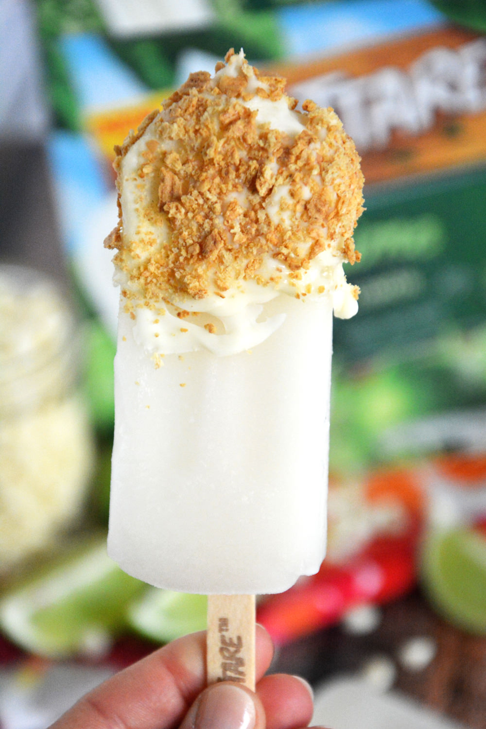 Frozen Lime Bars with Graham Cracker & Vanilla Yogurt Magic Shell