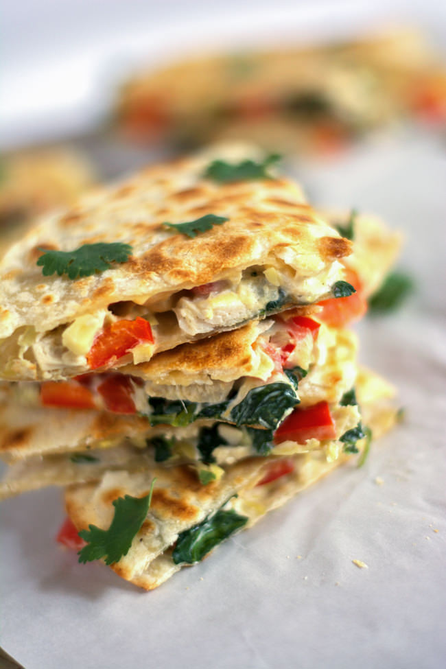 Smoked Gouda, Turkey Artichoke Quesadillas