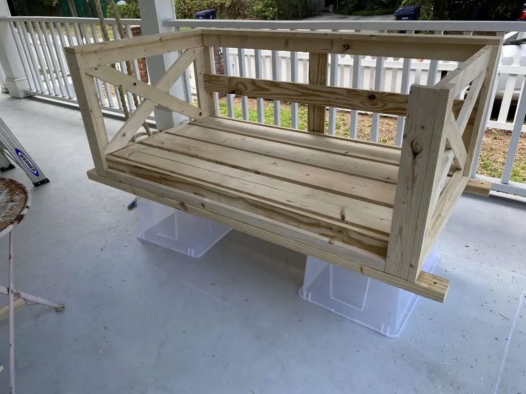 DIY Crib Mattress Porch Swing With the Blinks