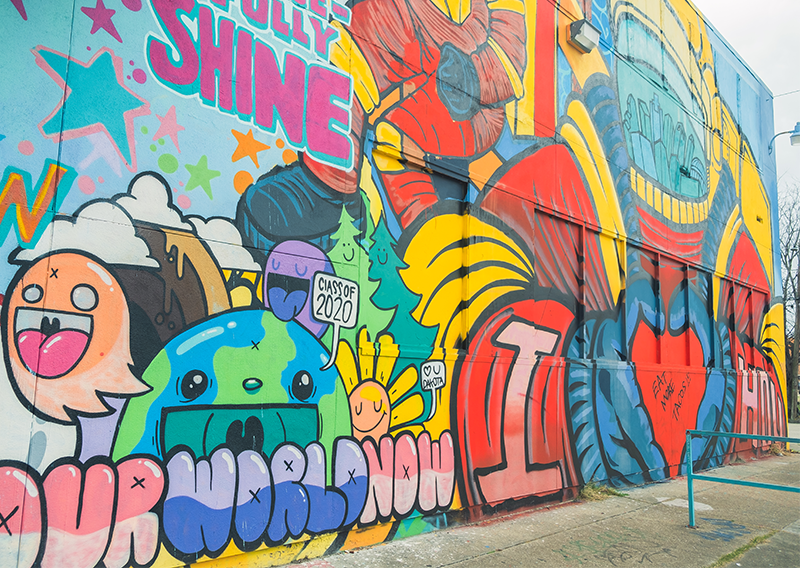 Houston Graffiti Building Wit IT Art Wall/Mural