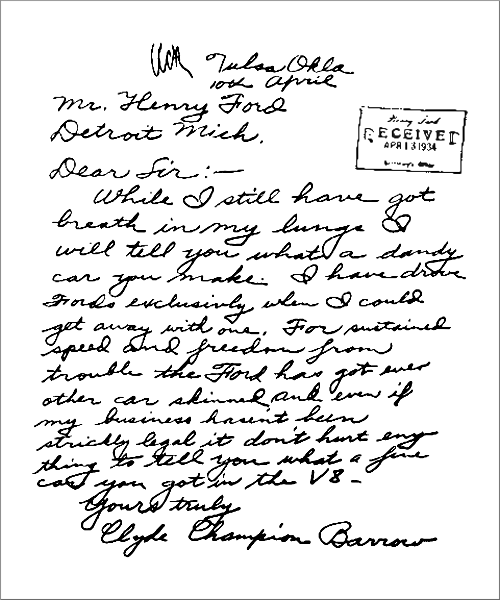 bonnie and clyde quotes real Text] Bonnie & Clyde's Letter To Ford Saying They Love His Cars | Witnify
