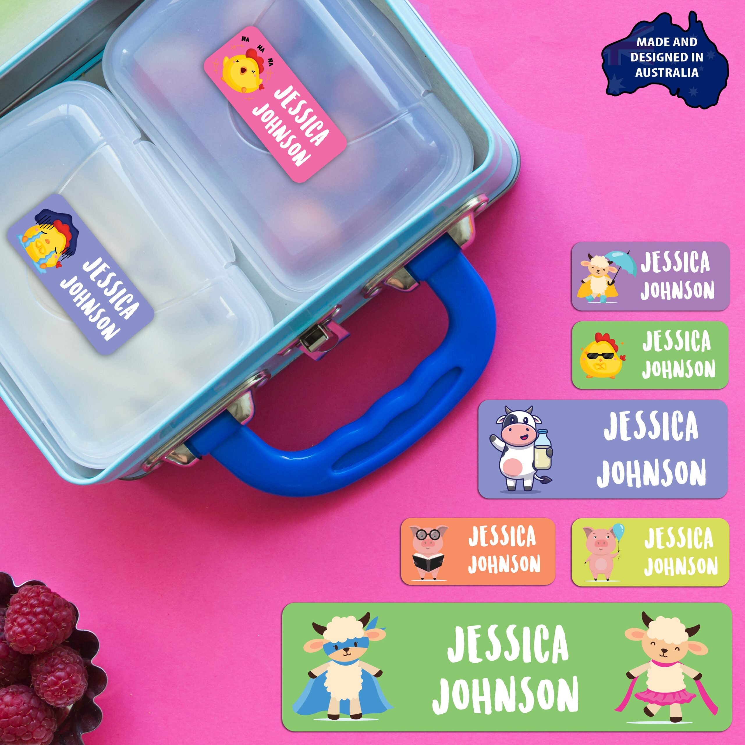 Cute Farm Animals Series Personalised Name Label for Kids Witty Sticky