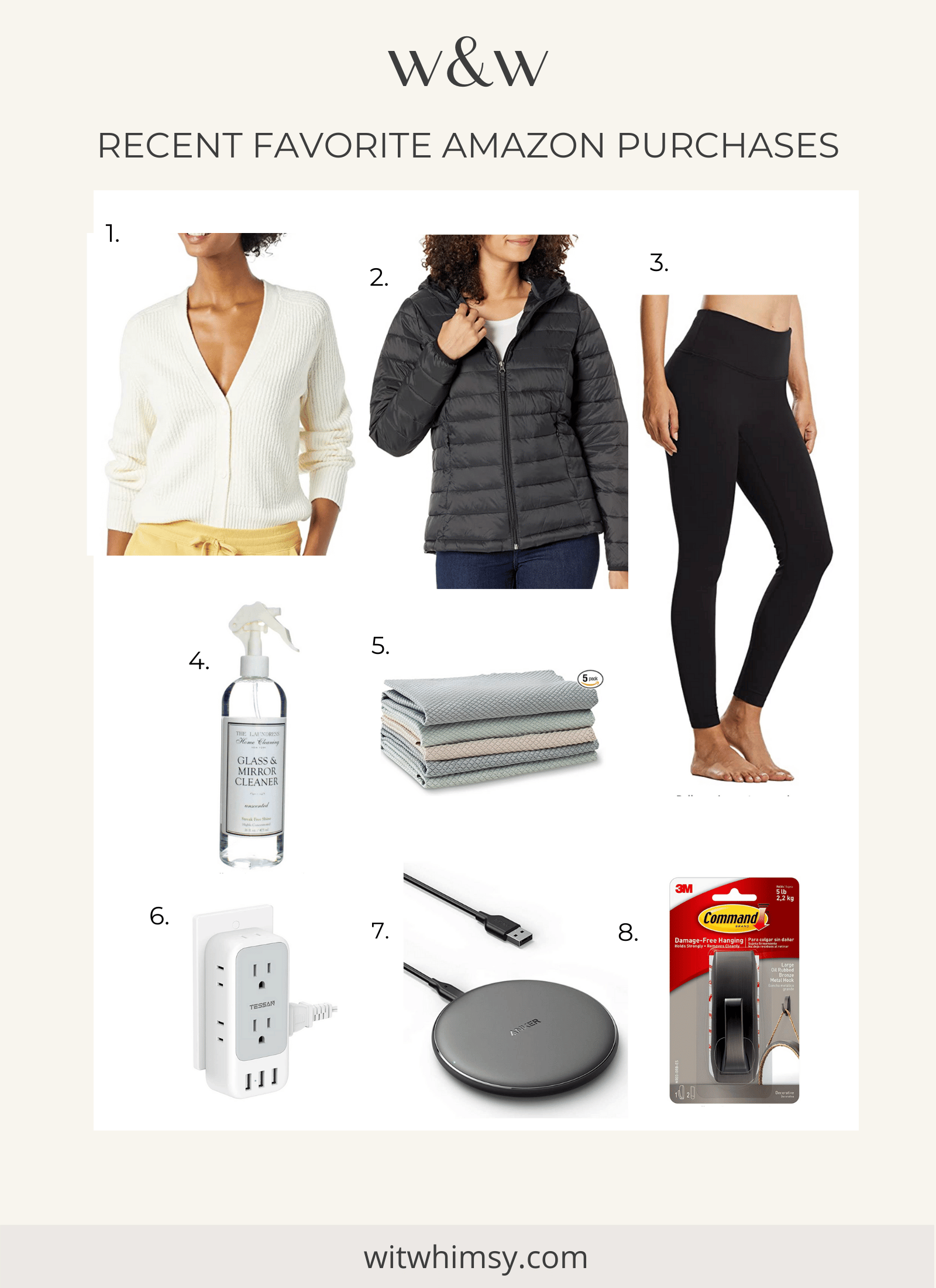 Recent Amazon Favorites Cardigan, Jacket, Leggings, Hooks