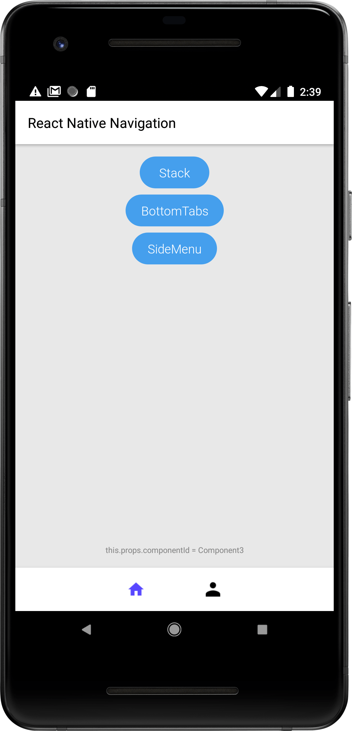 Bottom tabs React Native Navigation