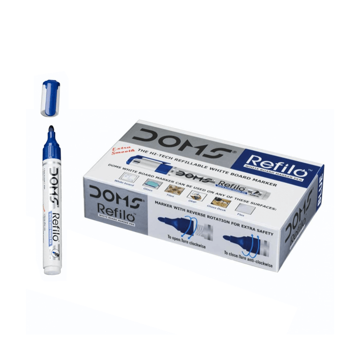 Doms Refilo White Board Marker Pen (Blue)