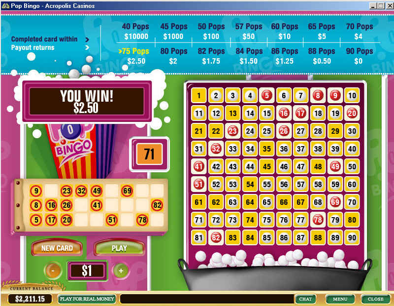 Pop Bingo Wizard of Odds