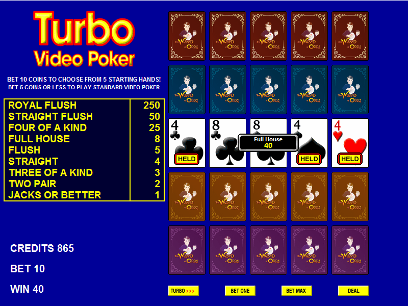 Wizard Of Odds Video Poker Play Harrahs « Play the Best Online Pokies