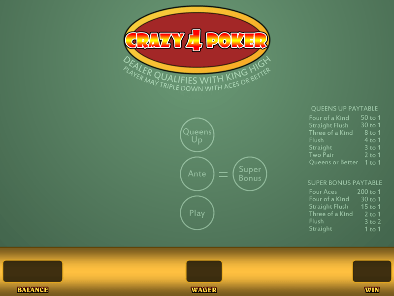 Crazy 4 Poker for Real Money or Free Wizard of Odds