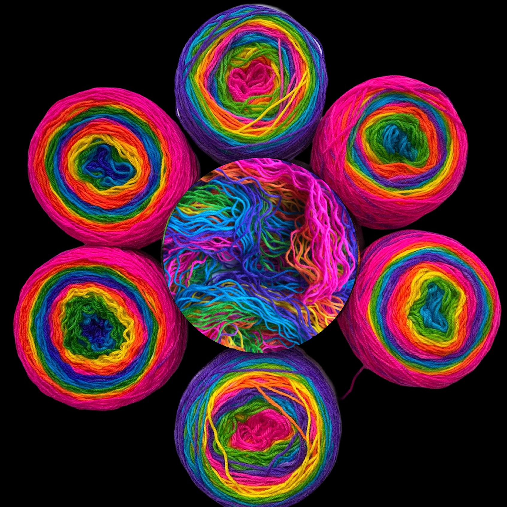 Bright Rainbow SelfStriping 4 Ply Standard Sock yarn Wizard Yarns