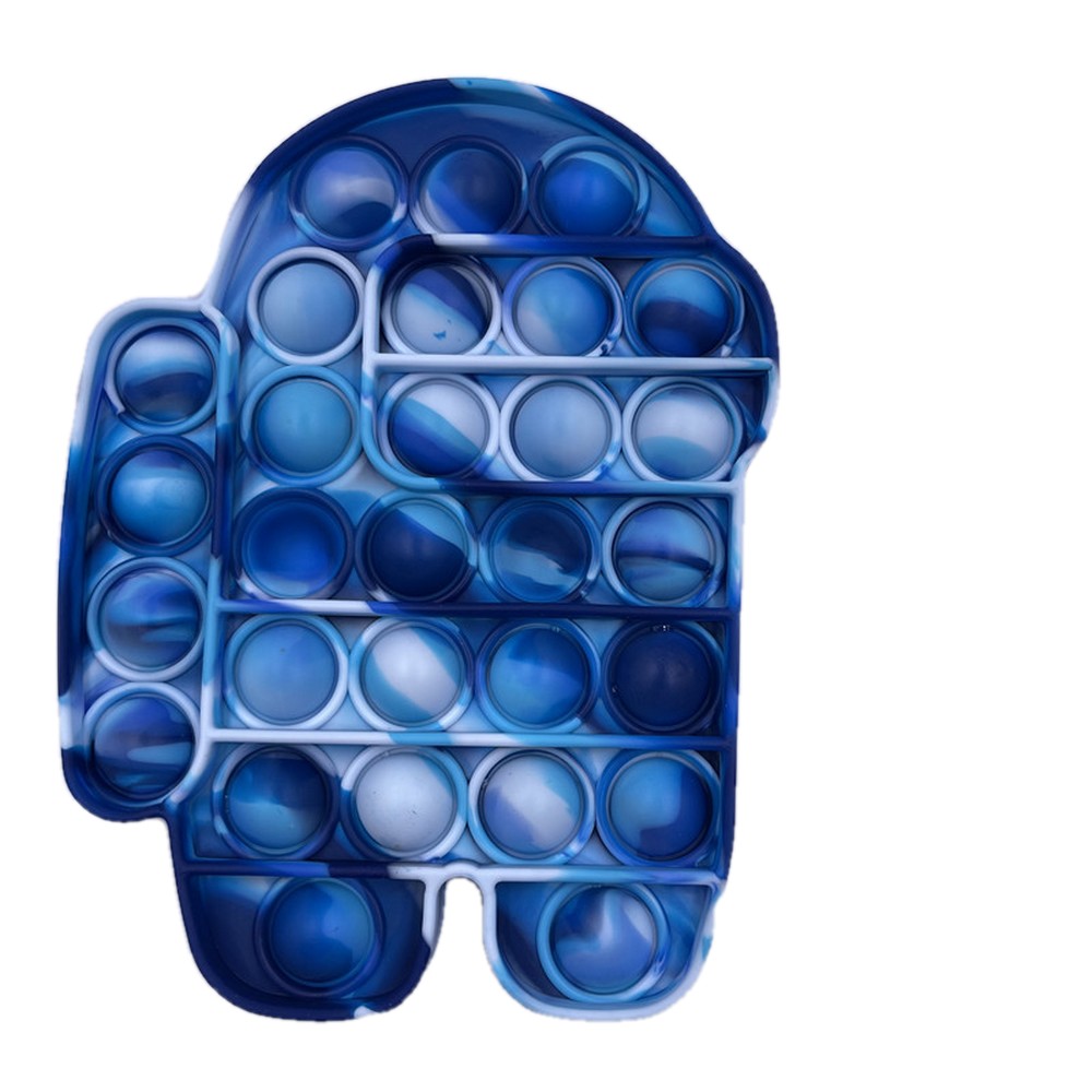 Push Pop Bubble Pop It Fidget Toy Among Us Tie Dye White Blue WizZon