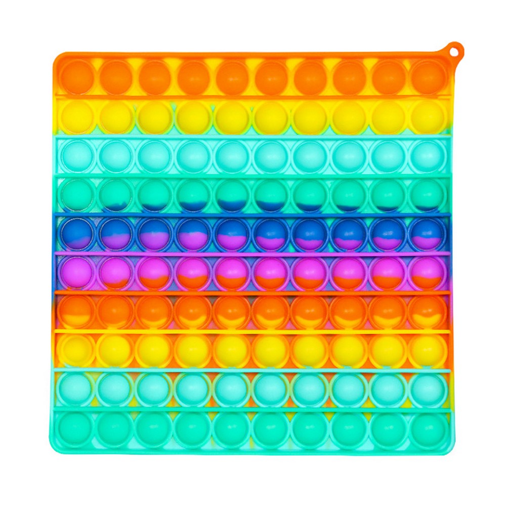 Push Pop Bubble Pop It Fidget Toy Large Big Jumbo 20cm Square Rainbow