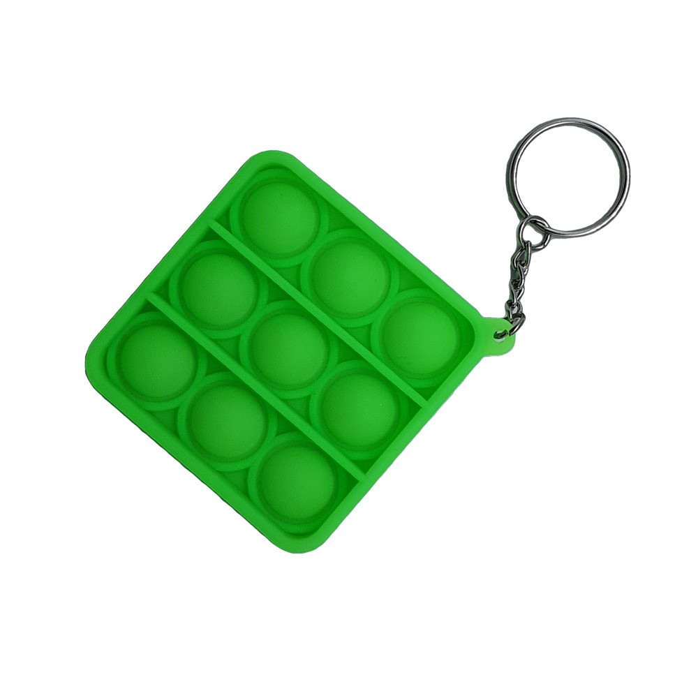 Push Pop Bubble Mini Pop It Fidget Toy Key Chain Keyring Square Bright