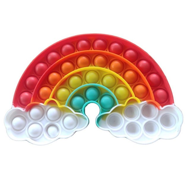 Push Pop Bubble Pop It Fidget Toy Rainbow Shape WizZon