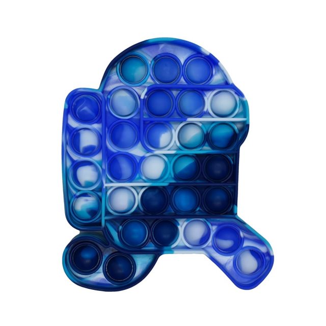 Push Pop Bubble Pop It Fidget Toy Among Us Run Tie Dye White Blue WizZon