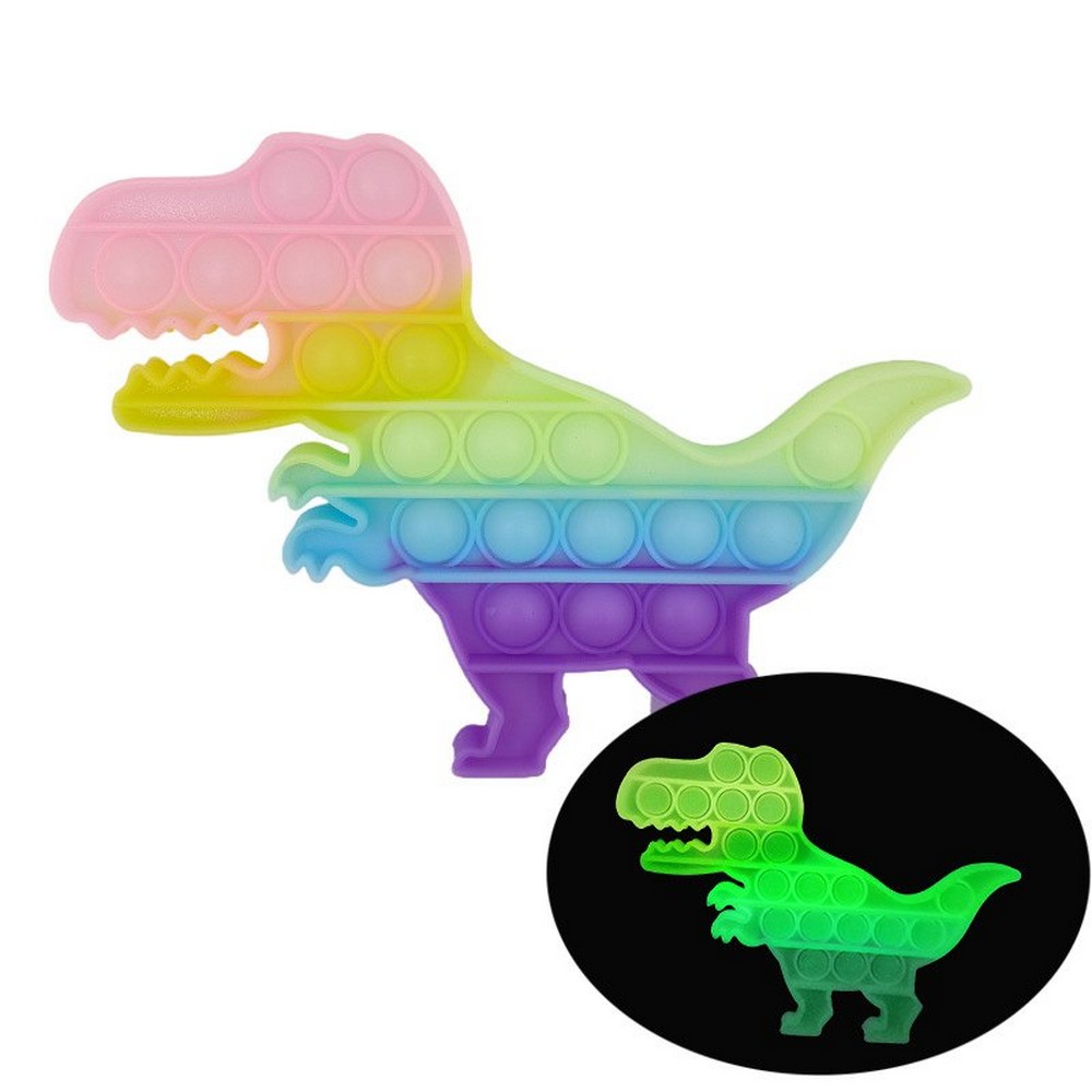 Push Pop Bubble Pop It Fidget Toy Theropod Dinosaur Glow In the Dark